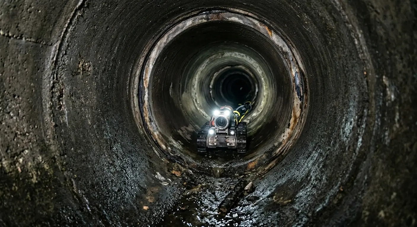 Robotic sewer camera inspecting pipe interior for Sewer Line Repair in Mount Lebanon